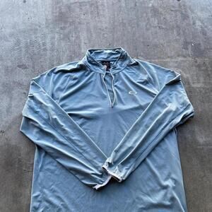 Oakley Grey/Green Quarter Zip Mens XL ! Missing Zipper on quarter zip!